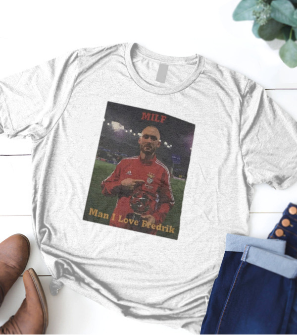 MILF Man I Love Fredrik Soccer Player In Stadium With Trophy T-Shirt