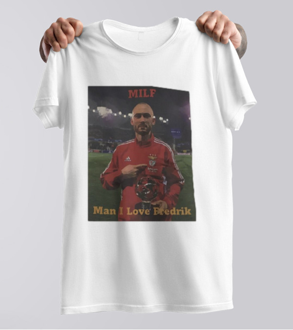 MILF Man I Love Fredrik Soccer Player In Stadium With Trophy T-Shirt