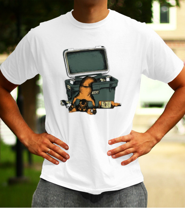 Whiskey Doxxie YETI Cooler Adventure T-Shirt