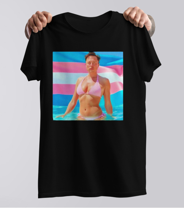 Elon Musk Transgender Pride Flag Bikini T-Shirt