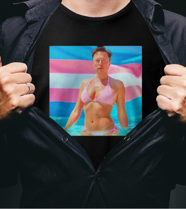 Elon Musk Transgender Pride Flag Bikini T-Shirt