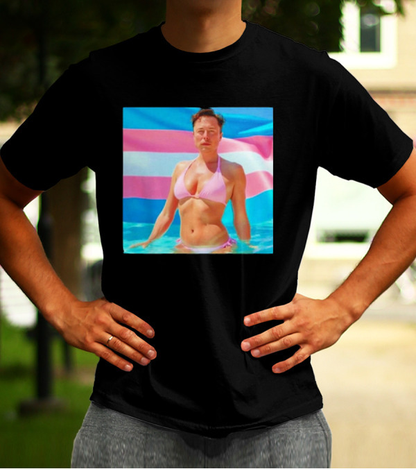 Elon Musk Transgender Pride Flag Bikini T-Shirt