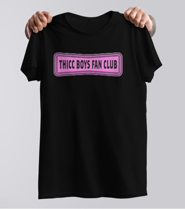 THICC BOYS FAN CLUB Retro-Style Pink Banner T-Shirt