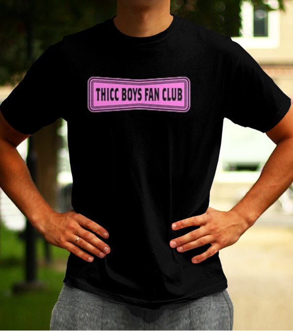 THICC BOYS FAN CLUB Retro-Style Pink Banner T-Shirt