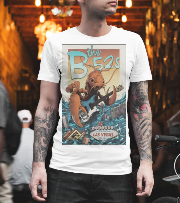 The B-52s Las Vegas Nov 13-16 2024 Welcome To Fabulous Las Vegas Nevada Lobster Guitar T-Shirt
