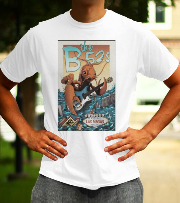 The B-52s Las Vegas Nov 13-16 2024 Welcome To Fabulous Las Vegas Nevada Lobster Guitar T-Shirt