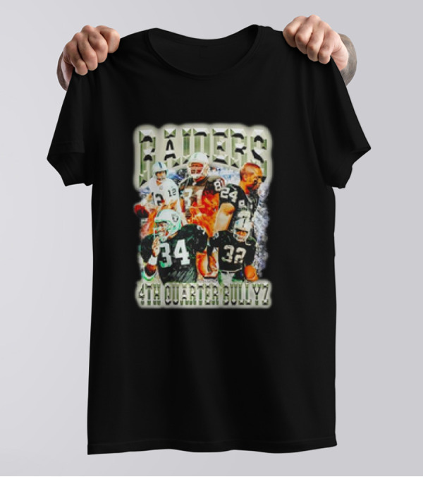 Raiders 4th Quarter Bullyz Football Players Montage T-Shirt