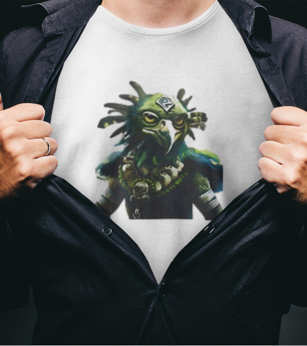 Vintage Seattle Seahawks Fantasy Bird Warrior Mascot T-Shirt