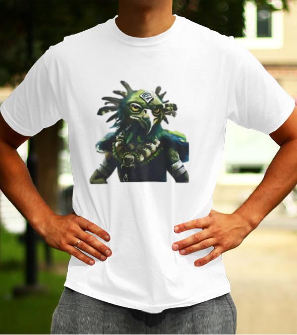 Vintage Seattle Seahawks Fantasy Bird Warrior Mascot T-Shirt