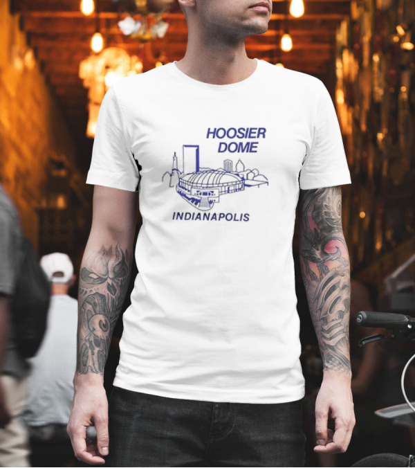 Hoosier Dome Indianapolis Skyline T-Shirt