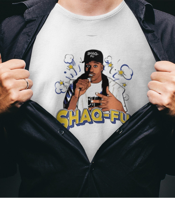 SHAQ-FU 2024 Shaquille O'Neal Vintage Style Retro Comic Hip Hop Pose T-Shirt