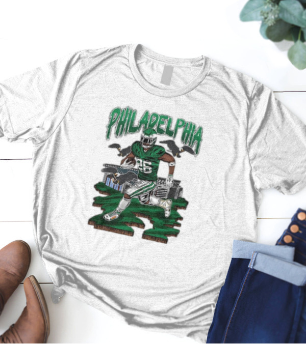 Philadelphia Eagles Saquon Barkley Bird Gang Running Player With Birds T-Shirt