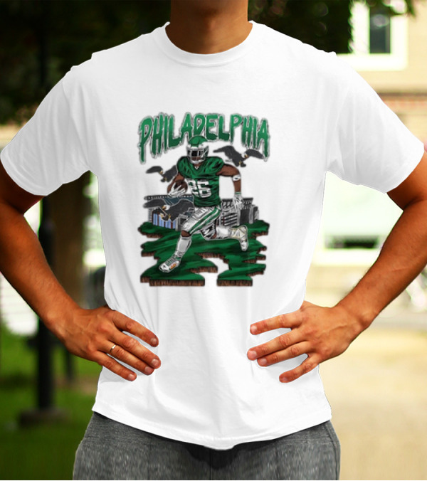 Philadelphia Eagles Saquon Barkley Bird Gang Running Player With Birds T-Shirt