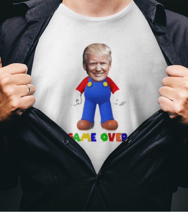 Game Over Donald J Trump Mario Parody Sueded Cloud Cute T-Shirt