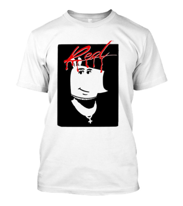 I’m Just A Chill Guy X Playboi Carti Whole Lotta Red Album Red Text Black And White Face Design With Necklace T-Shirt