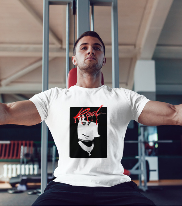 I’m Just A Chill Guy X Playboi Carti Whole Lotta Red Album Red Text Black And White Face Design With Necklace T-Shirt