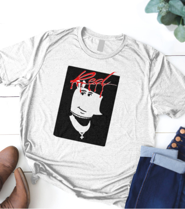 I’m Just A Chill Guy X Playboi Carti Whole Lotta Red Album Red Text Black And White Face Design With Necklace T-Shirt
