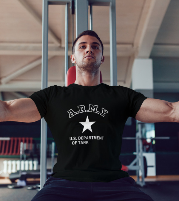A.R.M.Y U.S. Department Of Tank Star Motif T-Shirt
