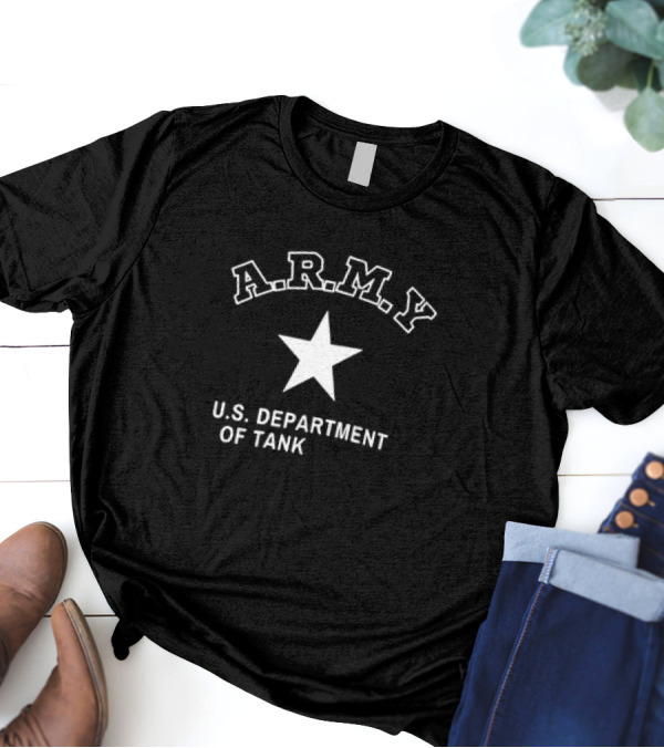 A.R.M.Y U.S. Department Of Tank Star Motif T-Shirt