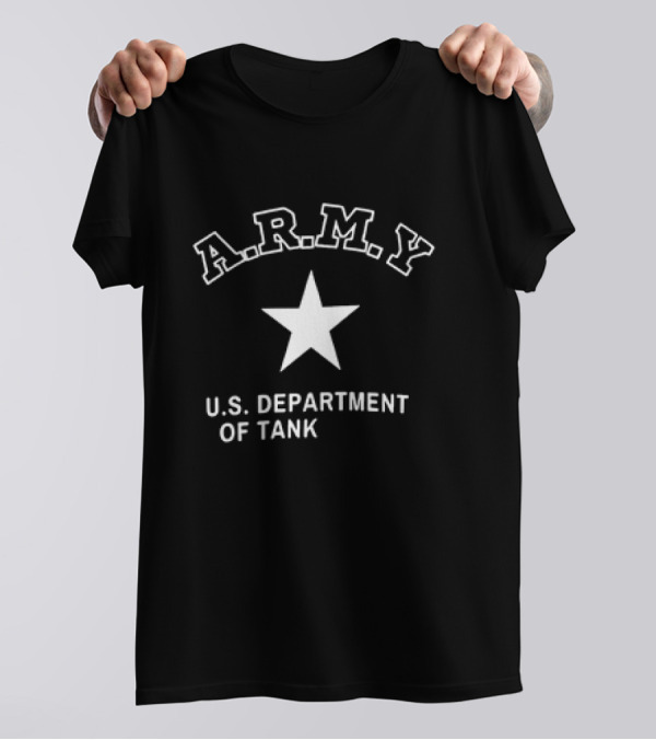 A.R.M.Y U.S. Department Of Tank Star Motif T-Shirt