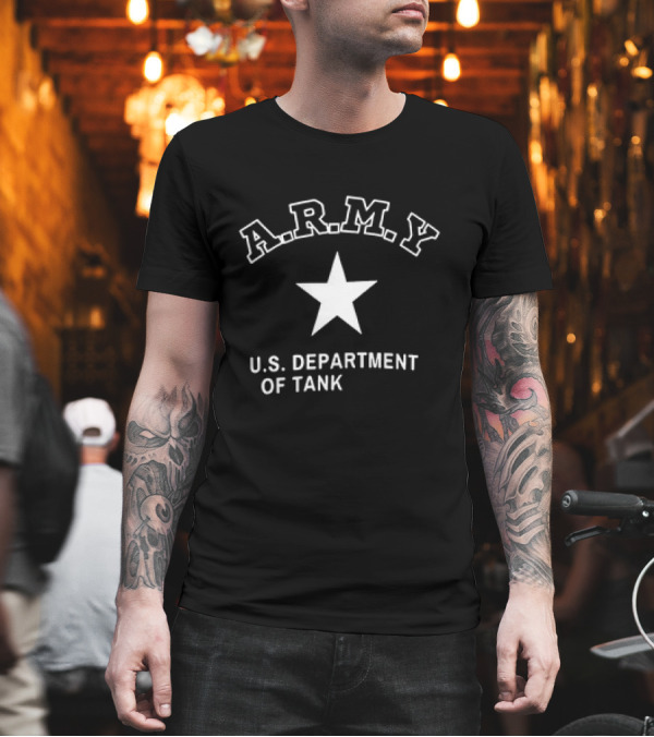 A.R.M.Y U.S. Department Of Tank Star Motif T-Shirt