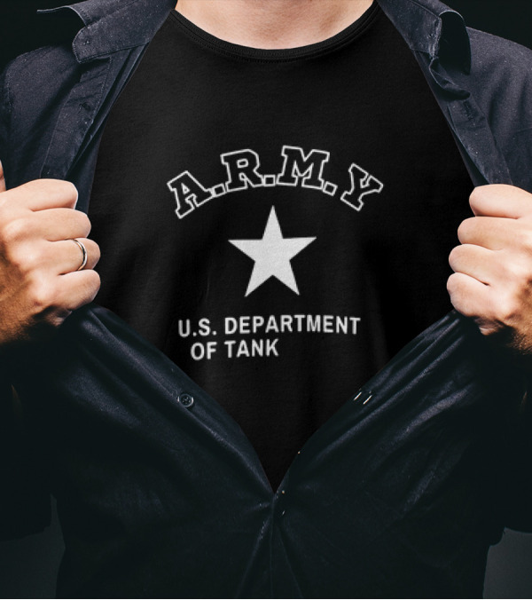 A.R.M.Y U.S. Department Of Tank Star Motif T-Shirt