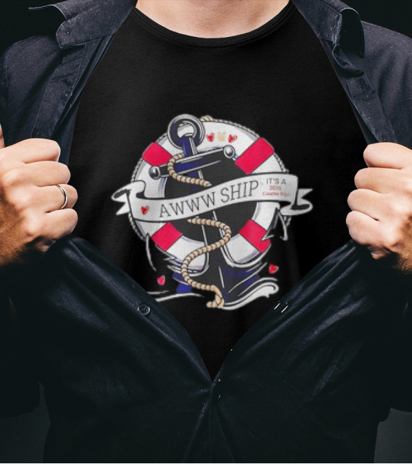 Awww Ship It's A 2025 Couple Trip Matching Vacations T-Shirt