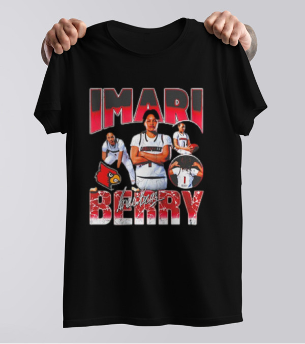 IMARI BERRY Louisville Cardinals Basketball Player Collage T-Shirt