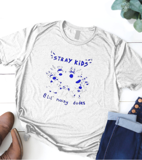 STRAY KIDS 8 Lil Noisy Dudes Playful Cartoon Characters T-Shirt