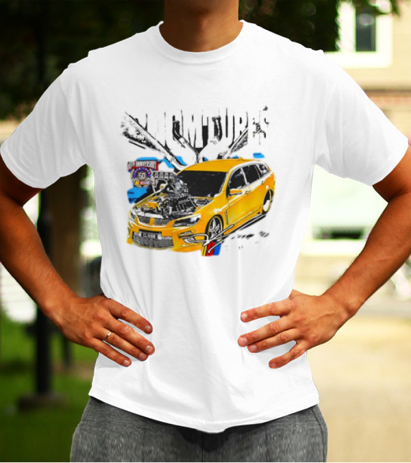 50th Anniversary Boom Tubes Racing Yellow Car Engine Performance T-Shirt