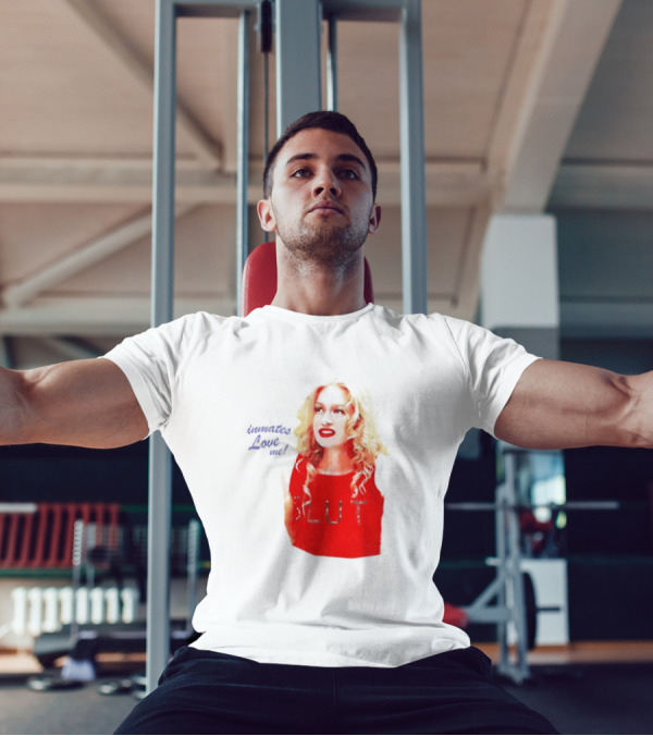 Inmates Love Me Slut Red Top Blonde Woman T-Shirt