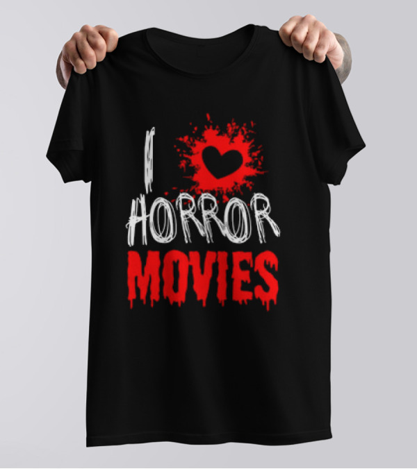 I Heart Horror Movies With Red Splatter T-Shirt