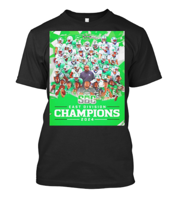 Marshall Thundering Herd SBC East Division Champions 2024 Football Team Collage T-Shirt