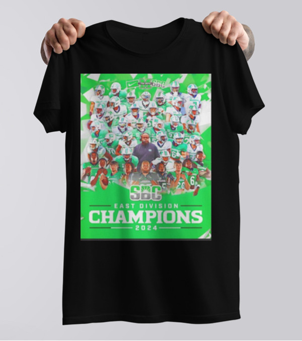 Marshall Thundering Herd SBC East Division Champions 2024 Football Team Collage T-Shirt