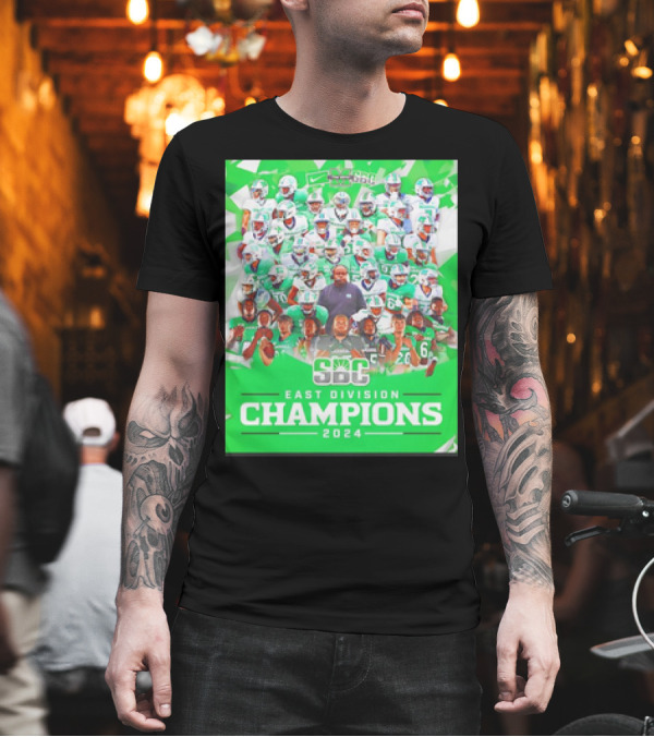 Marshall Thundering Herd SBC East Division Champions 2024 Football Team Collage T-Shirt