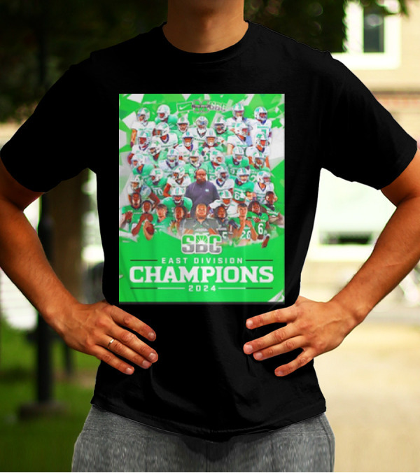 Marshall Thundering Herd SBC East Division Champions 2024 Football Team Collage T-Shirt