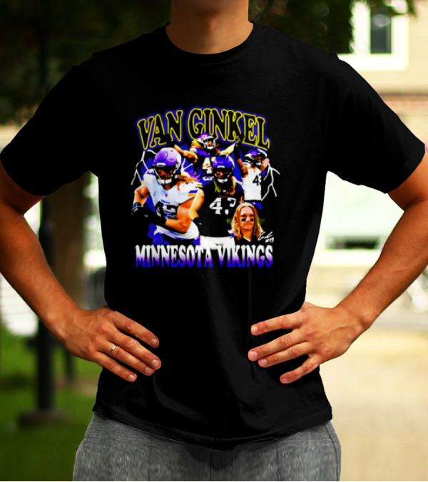 Van Ginkel Minnesota Vikings NFL Football Player Collage T-Shirt