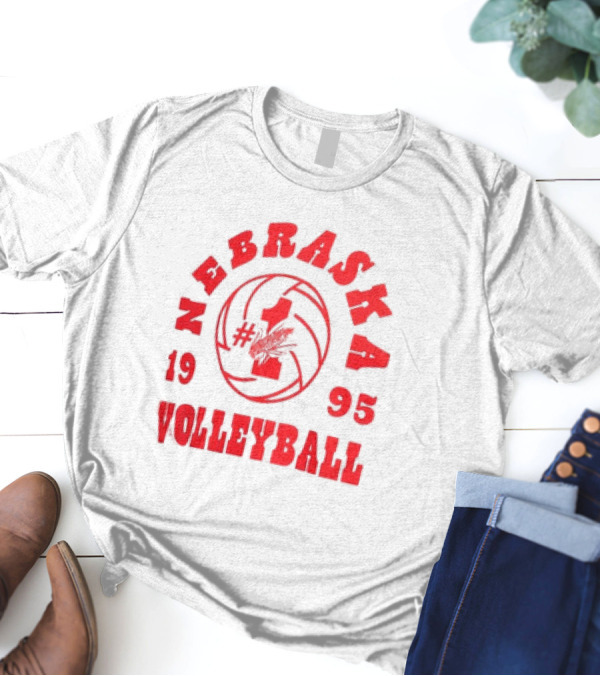 Vintage 1995 Nebraska Huskers Volleyball Champions #1 Nebraska Volleyball T-Shirt