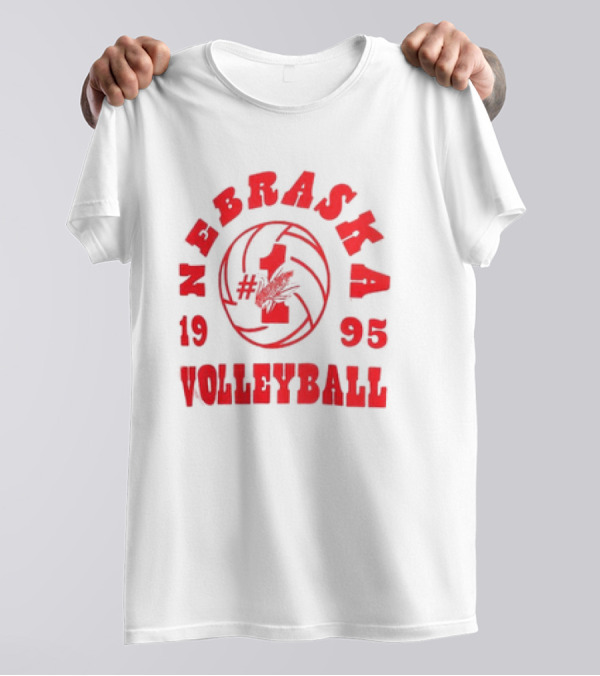 Vintage 1995 Nebraska Huskers Volleyball Champions #1 Nebraska Volleyball T-Shirt
