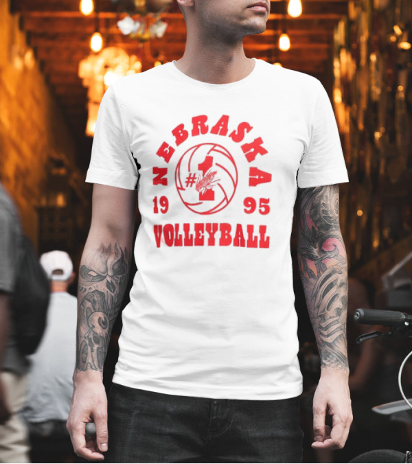 Vintage 1995 Nebraska Huskers Volleyball Champions #1 Nebraska Volleyball T-Shirt