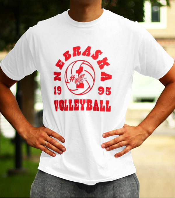 Vintage 1995 Nebraska Huskers Volleyball Champions #1 Nebraska Volleyball T-Shirt