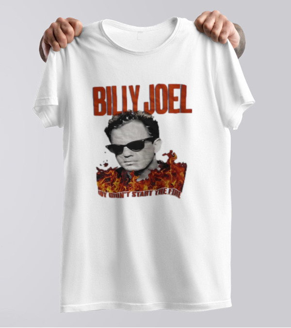 Billy Joel We Didn't Start The Fire Flames And Sunglasses T-Shirt
