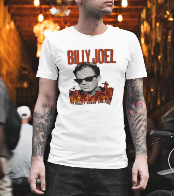 Billy Joel We Didn't Start The Fire Flames And Sunglasses T-Shirt