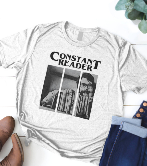 Constant Reader Stephen King Split Image With Books T-Shirt