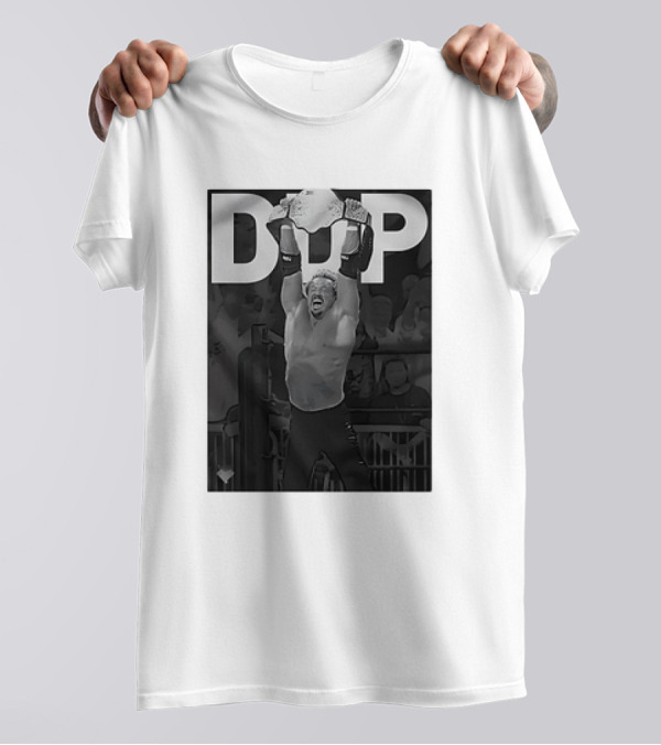 DDP Diamond Dallas Page Holding Championship Belt Celebratory Image T-Shirt