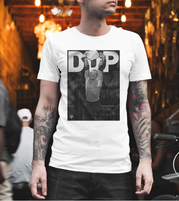 DDP Diamond Dallas Page Holding Championship Belt Celebratory Image T-Shirt