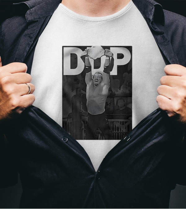 DDP Diamond Dallas Page Holding Championship Belt Celebratory Image T-Shirt