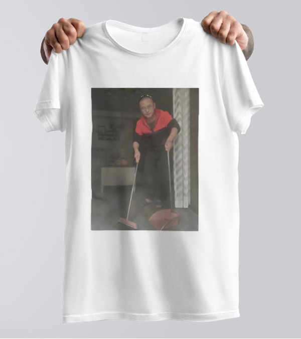 Hygiene Guy Cleaning With Broom And Dustpan Indoors T-Shirt
