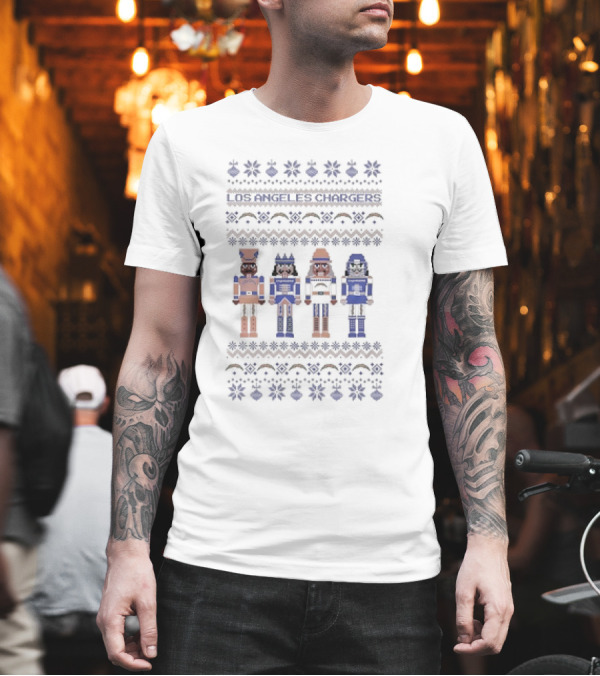 Los Angeles Chargers Ugly Christmas Sweater Nutcracker T-Shirt