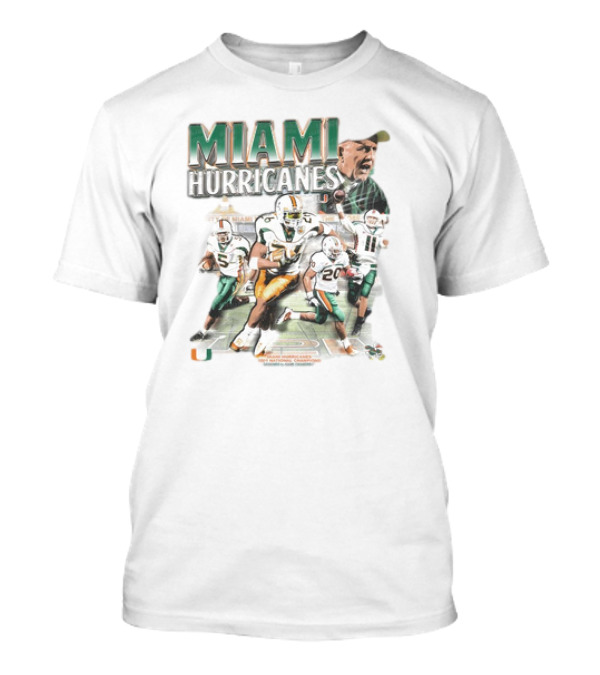 Miami Hurricanes 2001 National Champions Football Team Players And Coach T-Shirt